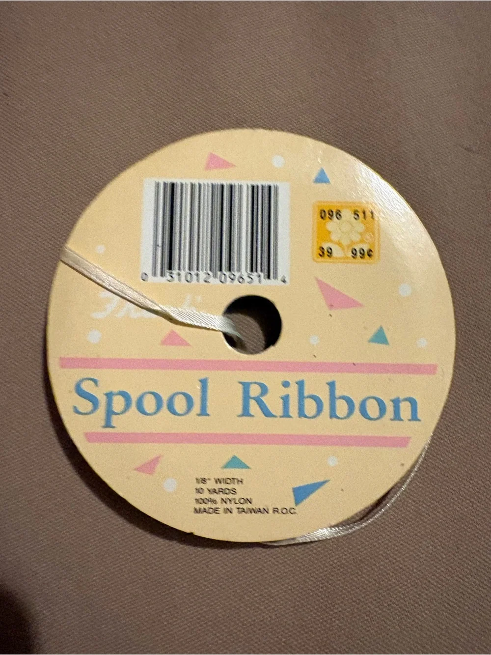 Metallic Tinsel Cord Spool and an Assortment of Ribbons. No Full Spools.